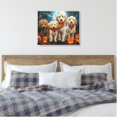 Goldendoodle Halloween Spooky Leinwanddruck (Insitu (Schlafzimmer))