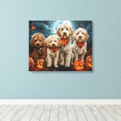 Goldendoodle Halloween Spooky Leinwanddruck (Insitu (Holzboden))