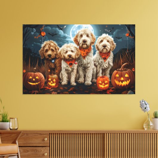 Goldendoodle Halloween Spooky Leinwanddruck (Insitu (Wohnzimmer))