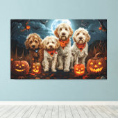Goldendoodle Halloween Spooky Leinwanddruck (Insitu (Holzboden))