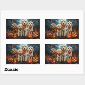 Goldendoodle Halloween Spooky Rechteckiger Aufkleber (Blatt)