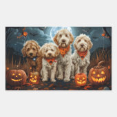 Goldendoodle Halloween Spooky Rechteckiger Aufkleber (Vorderseite)