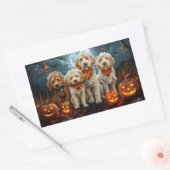 Goldendoodle Halloween Spooky Rechteckiger Aufkleber (Umschlag)