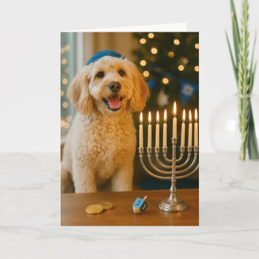 Goldendoodle Hanukkah Card Karte (Vorderseite)