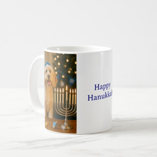 Goldendoodle Hanukkah Christmaskah Kaffeetasse (Vorderseite Links)