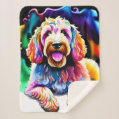 Goldendoodle Happy Dog Collection Sherpa Blanket Sherpadecke (Vorderseite)