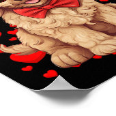 Goldendoodle Herz Sungles Fliege Valentinstag Poster (Ecke)