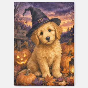 Goldendoodle Hexenhut Kürbis Magnet