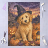 Goldendoodle Hexenhut Kürbis Seidenpapier (Basteln)
