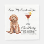 Goldendoodle Hochzeit Signature Drink Napkins Serviette (Vorderseite)