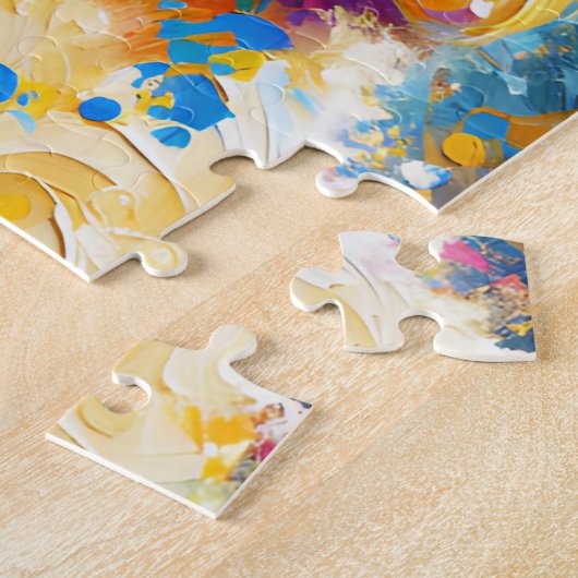 Goldendoodle Hund Akrylprint | Bunt Puzzle (Seite)