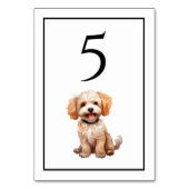 Goldendoodle-Hund-Aquarell-Tischnummer Tischnummer (Rückseite)