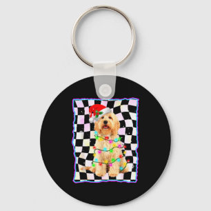 Goldendoodle-Hund Baum Weihnachten Xmas Haustiere Schlüsselanhänger