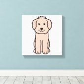 Goldendoodle Hund Cartoon Leinwanddruck (Insitu (Holzboden))