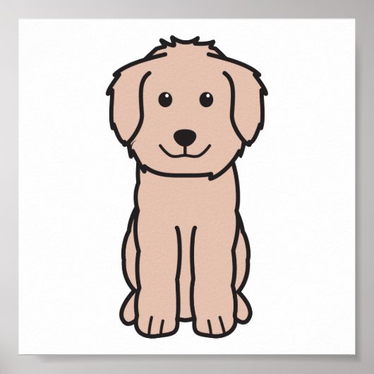 Goldendoodle Hund Cartoon Poster (Vorne)