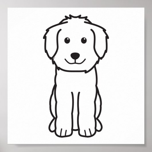 Goldendoodle Hund Cartoon Poster (Vorne)