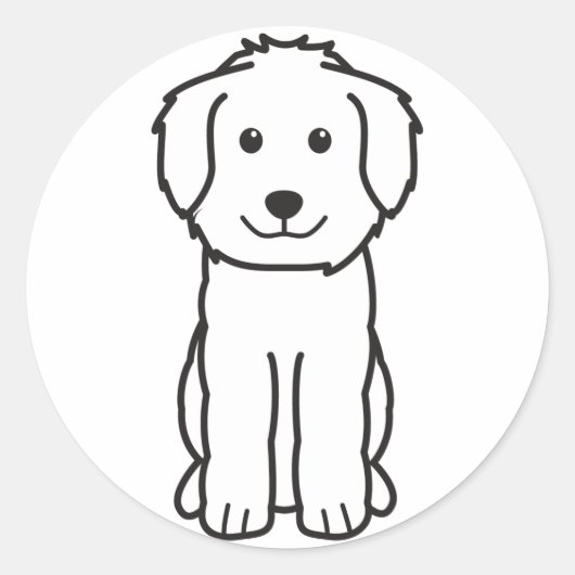 Goldendoodle Hund Cartoon Runder Aufkleber (Vorderseite)