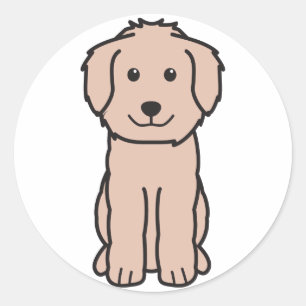 Goldendoodle Hund Cartoon Runder Aufkleber