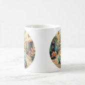 Goldendoodle-Hund fährt Roller durch europäische S Kaffeetasse (Mittel)
