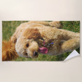 Goldendoodle-Hund-Foto Strandtuch (Vorderseite)