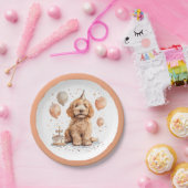 Goldendoodle Hund Geburtstagskuchen Pappteller (Party)