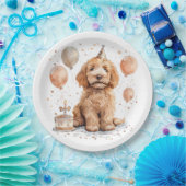 Goldendoodle Hund Geburtstagskuchen Pappteller (Party)