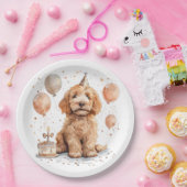 Goldendoodle Hund Geburtstagskuchen Pappteller (Party)