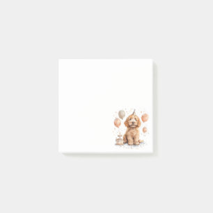 Goldendoodle Hund Geburtstagskuchen Post-it Klebezettel