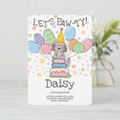 Goldendoodle Hund Geburtstagsparty Einladung (Stehend Vorderseite)