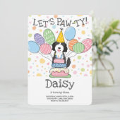 Goldendoodle Hund Geburtstagsparty Einladung (Stehend Vorderseite)