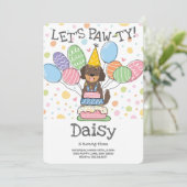 Goldendoodle Hund Geburtstagsparty Einladung (Stehend Vorderseite)