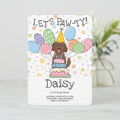 Goldendoodle Hund Geburtstagsparty Einladung (Stehend Vorderseite)