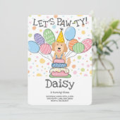 Goldendoodle Hund Geburtstagsparty Einladung (Stehend Vorderseite)