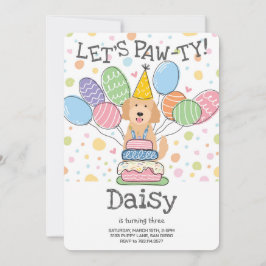 Goldendoodle Hund Geburtstagsparty Einladung