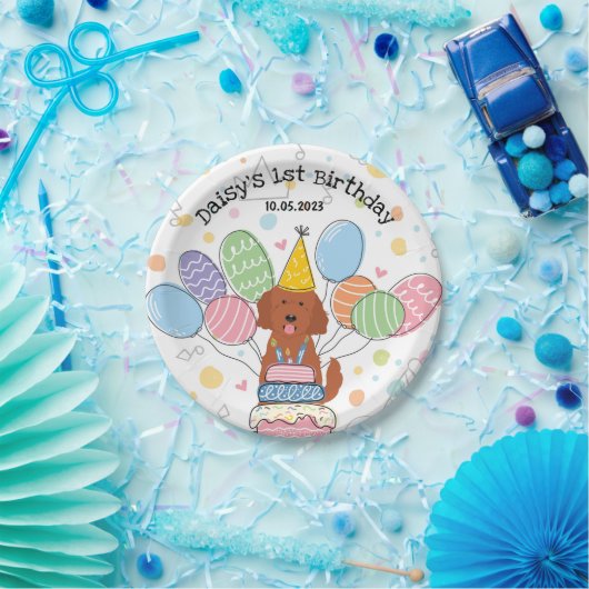 Goldendoodle Hund Geburtstagsparty Teller (Party)