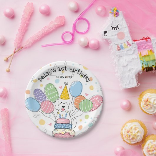 Goldendoodle Hund Geburtstagsparty Teller (Party)