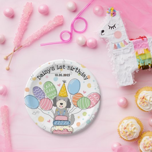 Goldendoodle Hund Geburtstagsparty Teller (Party)