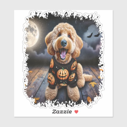 Goldendoodle Hund Halloween Aufkleber (Blatt)