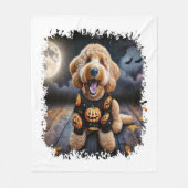 Goldendoodle Hund Halloween Fleecedecke (Vorderseite)