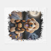 Goldendoodle Hund Halloween Fleecedecke (Vorderseite (Horizontal))