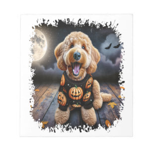 Goldendoodle-Hund Halloween Notizblock