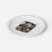 Goldendoodle Hund Halloween Pappteller (Schrägansicht)