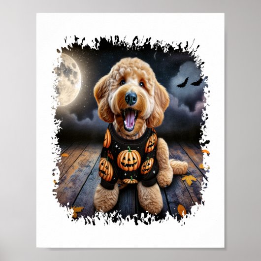 Goldendoodle Hund Halloween Poster (Vorne)