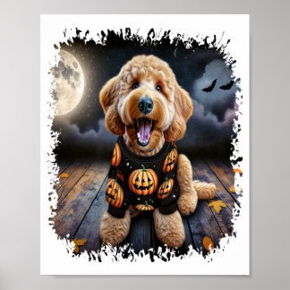 Goldendoodle Hund Halloween Poster