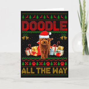Goldendoodle Hund hässliche Weihnachtspullover Hau Karte