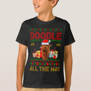 Goldendoodle-Hund hässliche Weihnachtspullover Hau T-Shirt