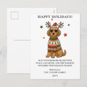 Goldendoodle-Hund hässlicher Weihnachtspullover Feiertagspostkarte (Vorne/Hinten)
