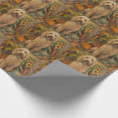 Goldendoodle Hund Herbst Ernte Erntedank Geschenkpapier (Ecke)