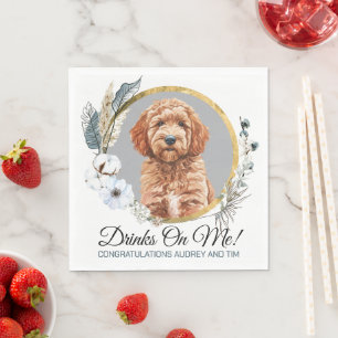 Goldendoodle Hund Hochzeit Napkins mit Hund-Foto Serviette