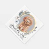 Goldendoodle Hund Hochzeit Napkins mit Hund-Foto Serviette (Ecke)